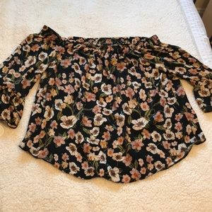 Topshop off the shoulder floral top